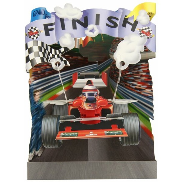 Santoro Interactive 3D Swing Greeting Card, Racing Car - Picture 5 of 5